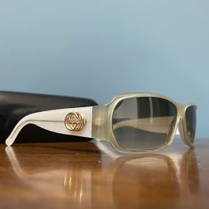 GUCCI Womens Designer Sunglasses White Rectangle GG 2935 EOODA 15423